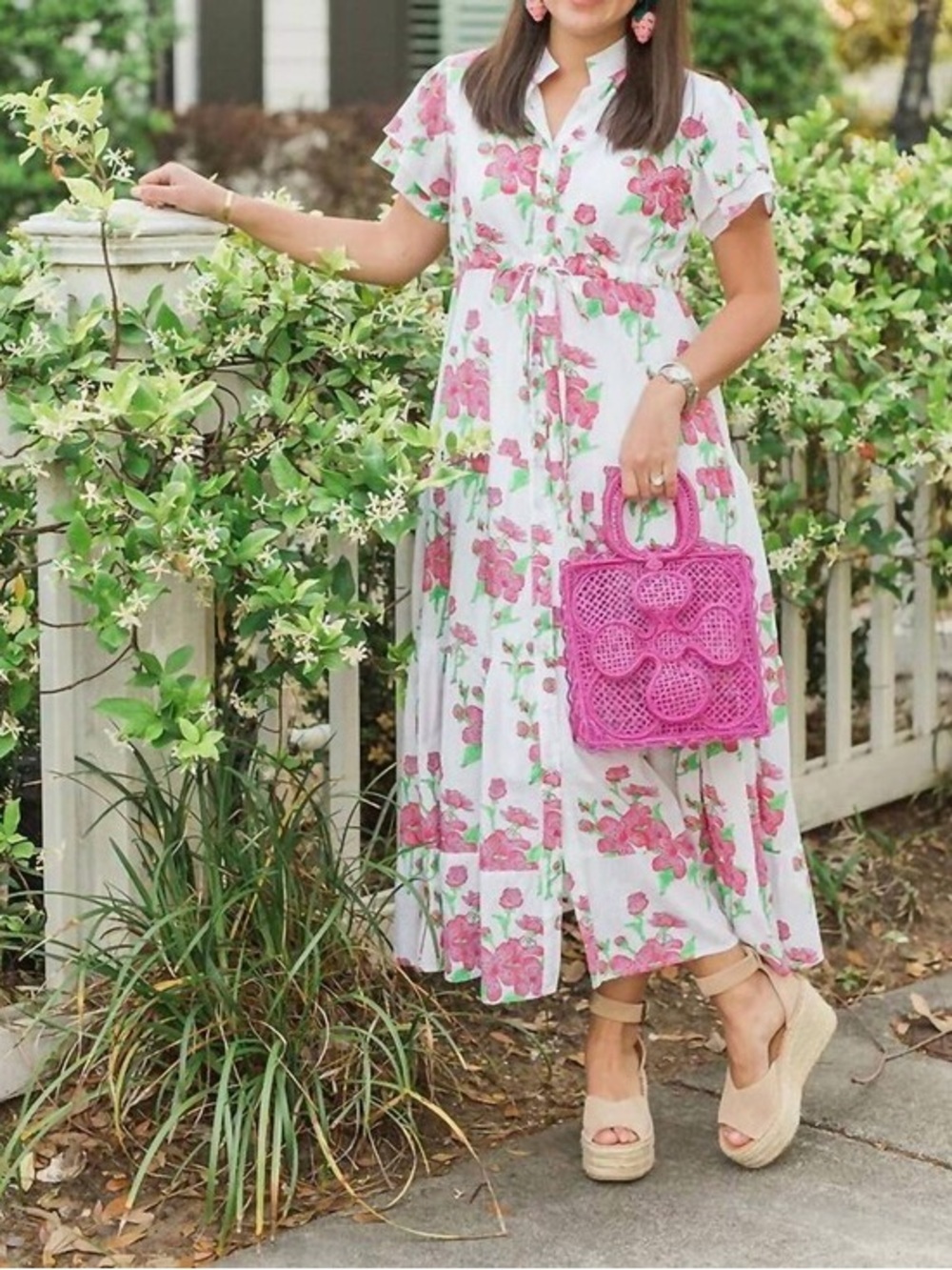 VICTORIA DUNN Magnolia Flutter Dress In Emberglow - Large